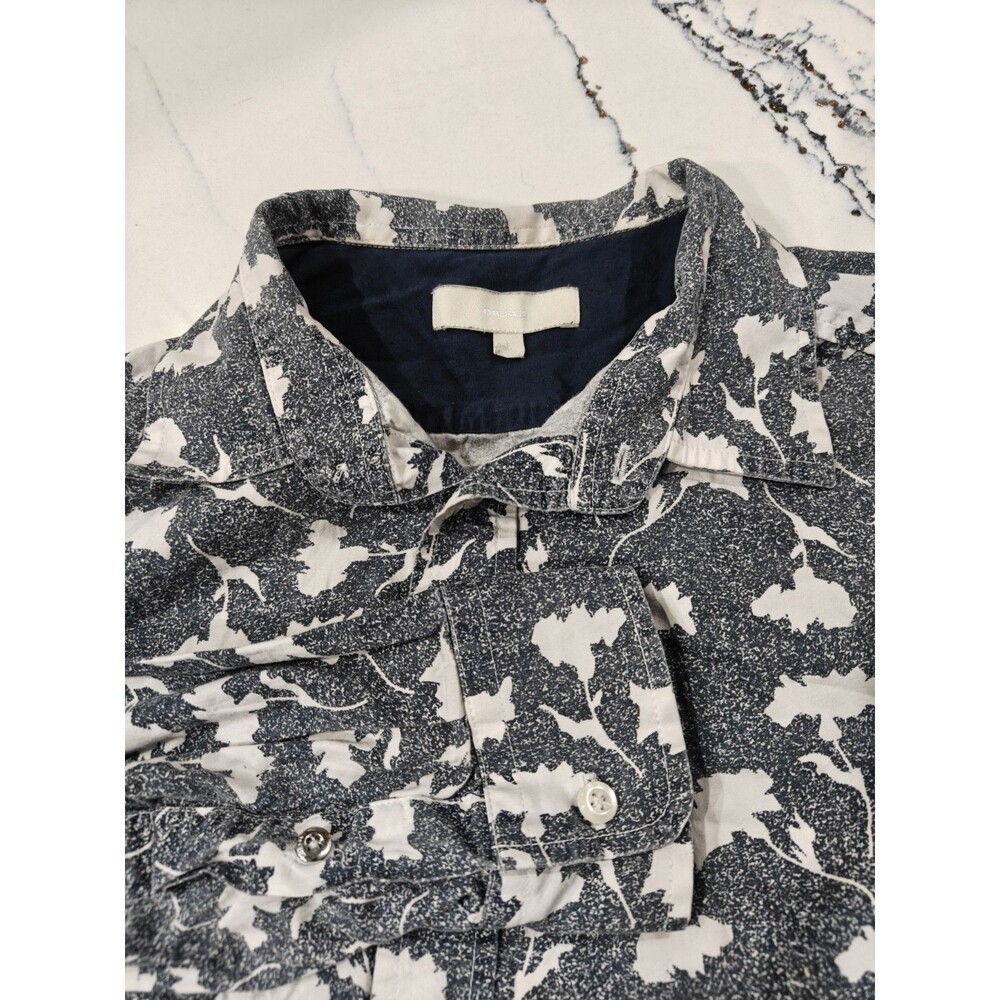 Diesel Black Women’s Button-Down Cotton Floral Pattern Shirt Size Large SLIM FIT